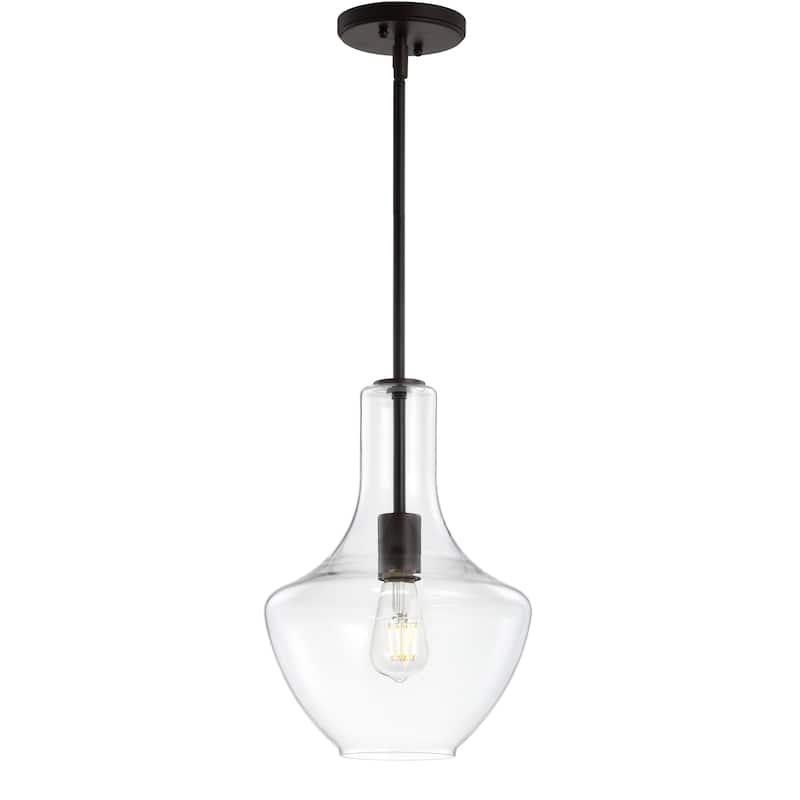 Bettina 1- Light Mid-Century Modern Iron/Glass LED Pendant, by JONATHAN Y