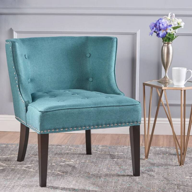 Teal 28" Accent Chair with Waffle Stitching - Teal