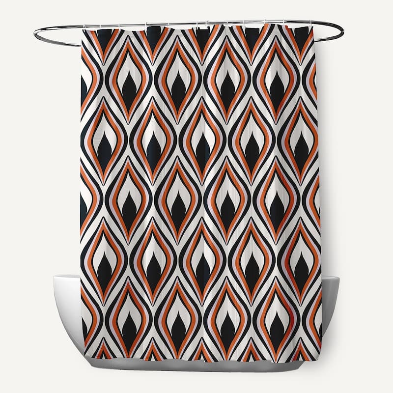 Feathers Shower Curtain - Black