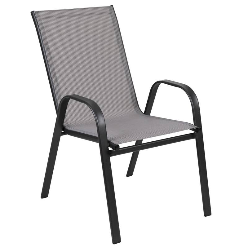 Outdoor Stacking Chairs w/ Flex Comfort Material (4 Pack)