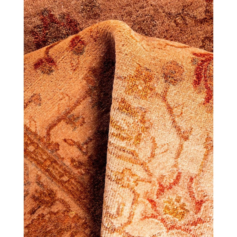Overton Hand Knotted Wool Vintage Inspired Modern Contemporary Overdyed Pink Area Rug - 2' 9" x 4' 2"