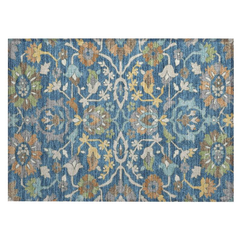 Machine Washable Indoor/ Outdoor Traditional Blanca Chantille Rug