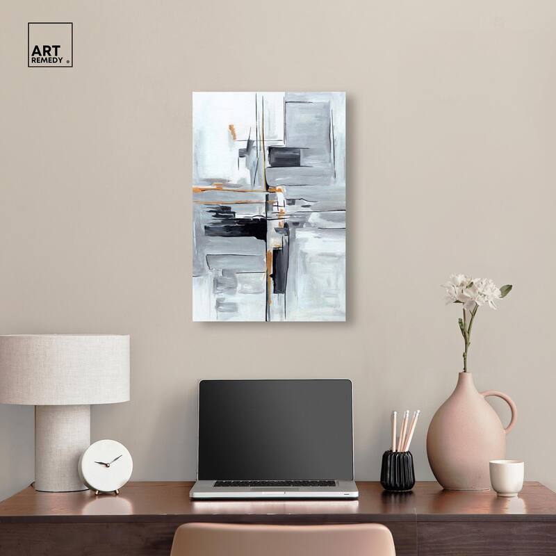 Elegant Grey Shades II Canvas by Art Remedy, Gallery Wrapped