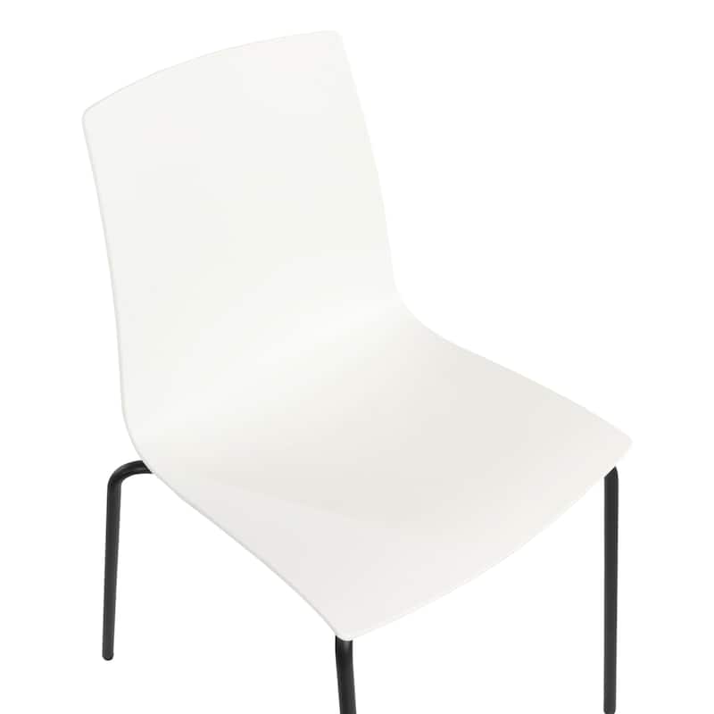 Furnish Theory Aero-S Pro Indoor/Outdoor Stackable Dining Side Chairs Polypropylene Shell & Powder-Coated Steel Legs (Set of 2)