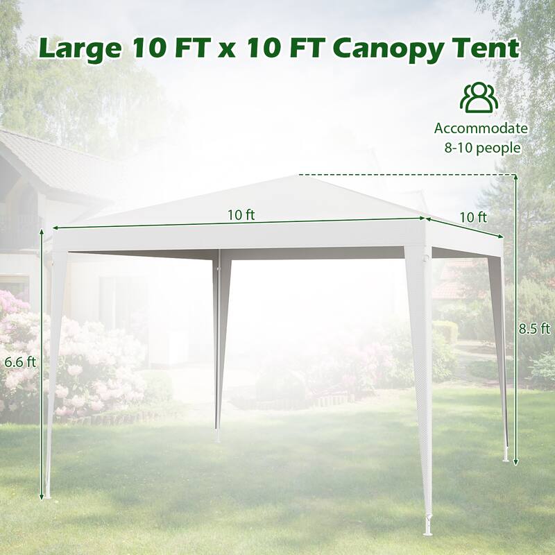 Gymax 10 FT X 10 FT Canopy Tent Heavy Duty Gazebo Shelter w/ Wind