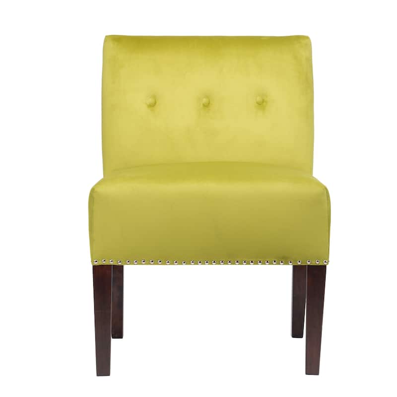 Samantha Indoor Living Room Velvet Slipper Chair by Sole Designs