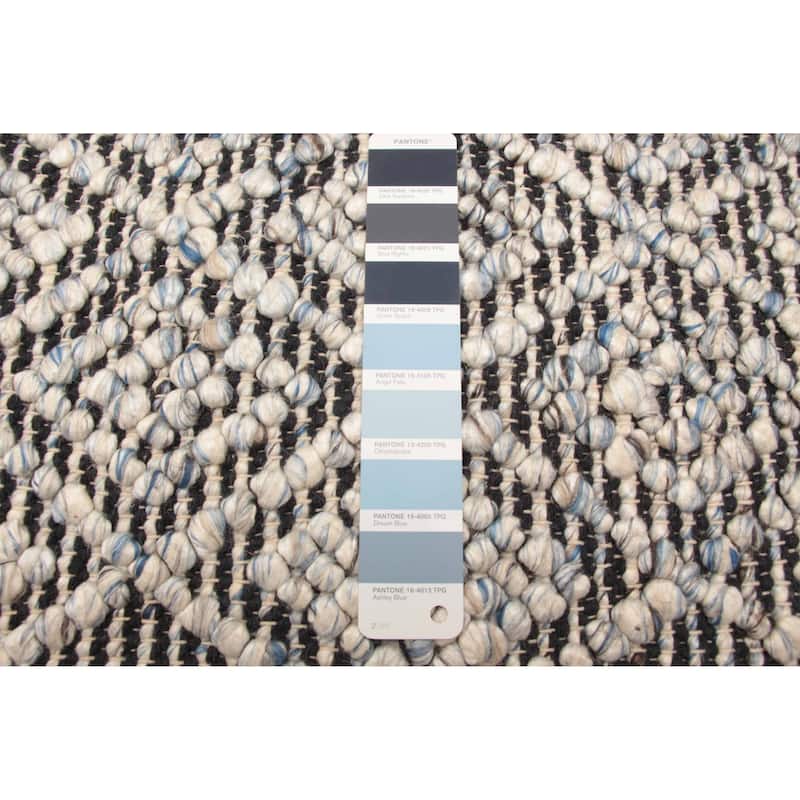 ECARPETGALLERY Braid weave Sienna Navy Wool Rug - 5'1 x 7'11