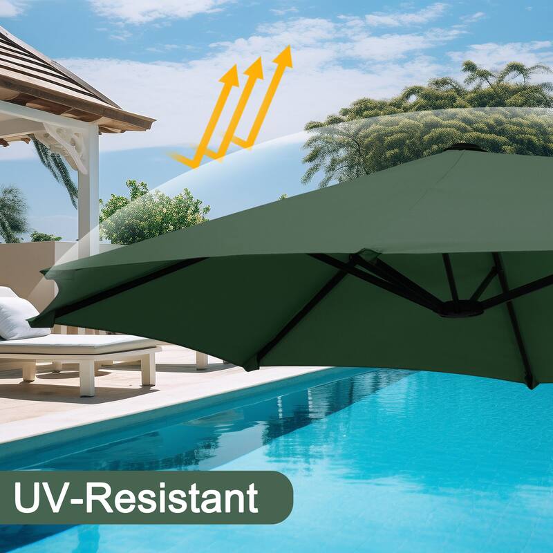 Autlaycil 13 ft Patio Umbrella with Crank Outdoor Umbrella with Base