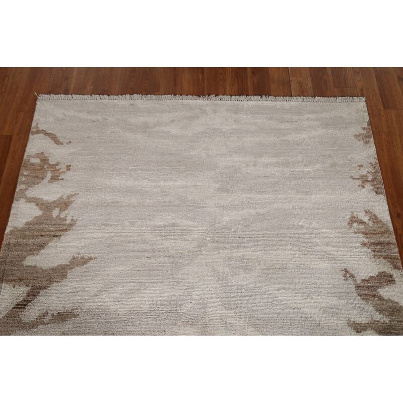 Abstract Turkish Oriental Home Decor Area Rug Hand-knotted Wool Carpet - 3'11" x 4'9"