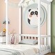 preview thumbnail 12 of 16, Twin House-shaped Roof Headboard Floor Bed (without slats) for Small Space, Living Room, Bedroom, Apartment