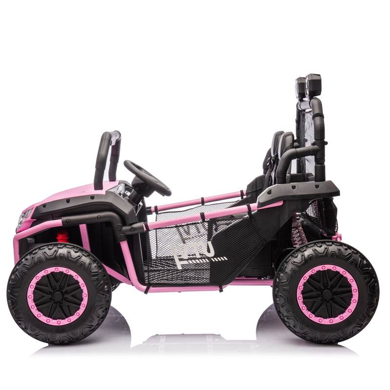 24V Ride On UTV for Kids with Parental Remote, Bluetooth, and LED Lights, 4-Wheel Suspension