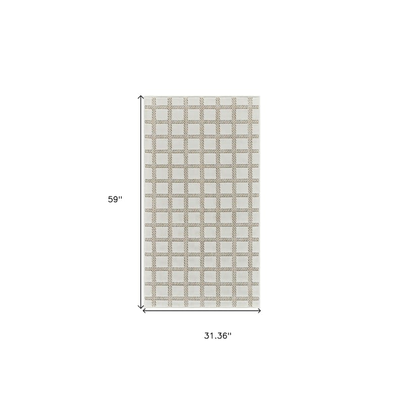 Elto Modern Geometric Weather Resistant Trendy Modern Outdoor Rug