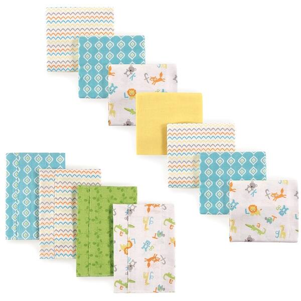 slide 1 of 1, Luvable Friends Infant Boy Cotton Flannel Burp Cloths and Receiving Blankets, 11-Piece, Abc, One Size - Abc - One Size One Size - Abc