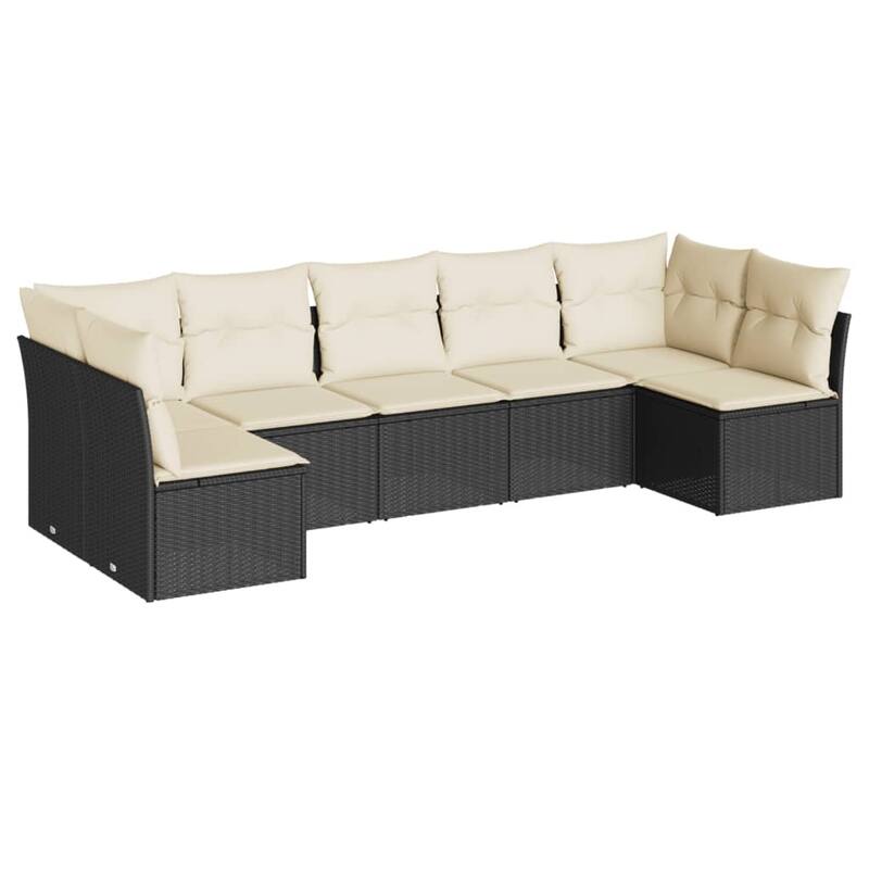 vidaXL Garden Sofa Set Black