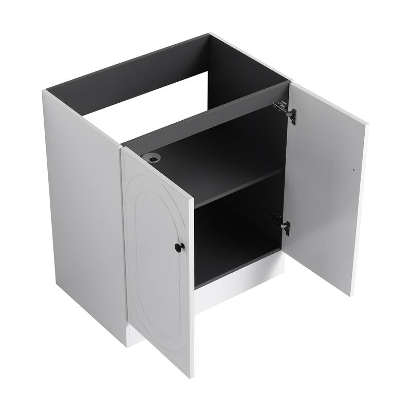 Modern 30 Inch Freestanding Bathroom Vanity Base without Sink, Storage Cabinet with Soft-Close Doors and Adjustable Shelves