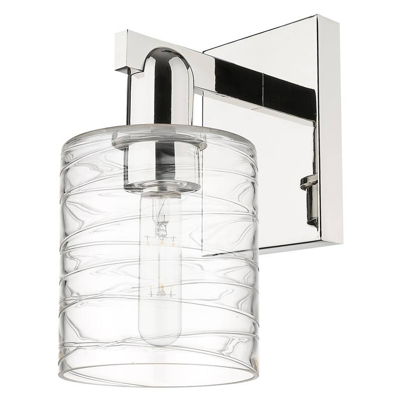 Innovations Lighting 716-1W-11-5 Cobbleskill Sconce Cobbleskill 11" - Polished Nickel / Deco Swirl