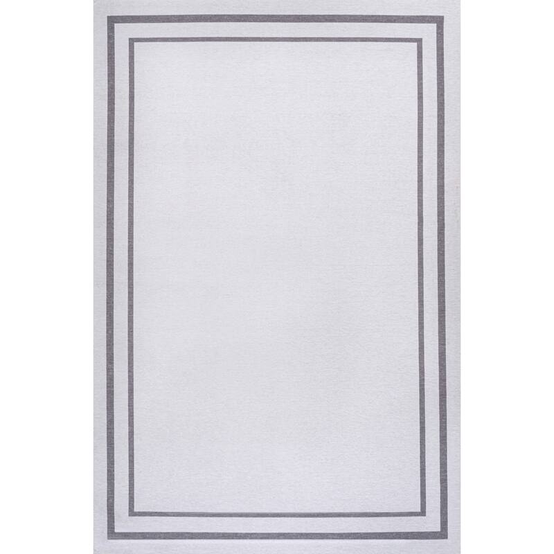 JONATHAN Y Ainsley Classic 2-Stripe Border Washable Area Rug