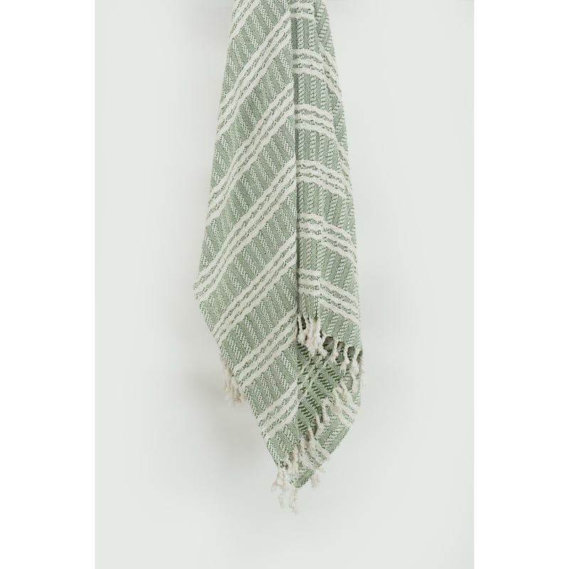 Rizzy Home Hand-made Modern Striped Throw Blanket