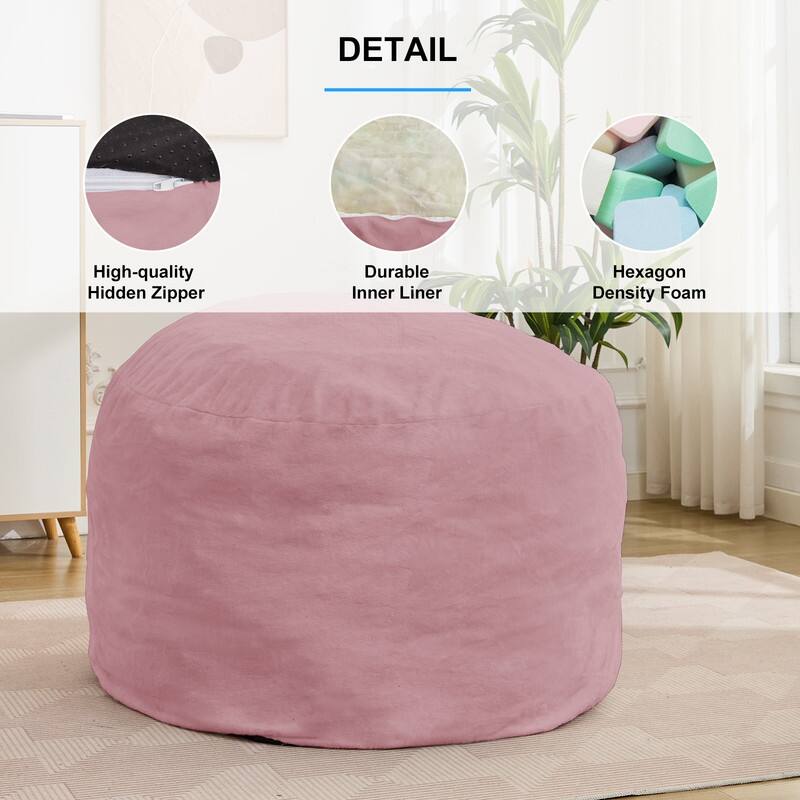 Mixoy Faux Plush Lazy Bean Bag Chairs,Oversized Fluffy Accent Chair,Fuzzy Sofa