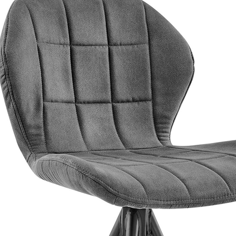 Charcoal Fabric Bar Height Chair with Backrest, Footrest and Black Iron Frame