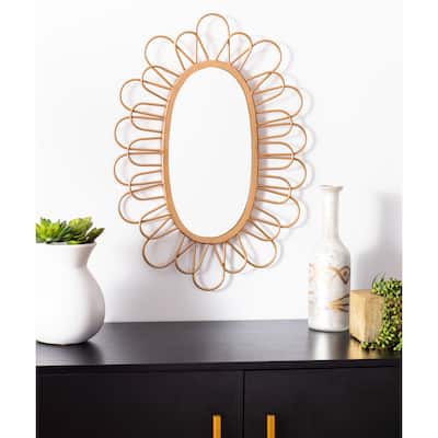 SAFAVIEH Rime 17-inch Gold Oval Mirror - 17" W x 1.5" L x 24" H