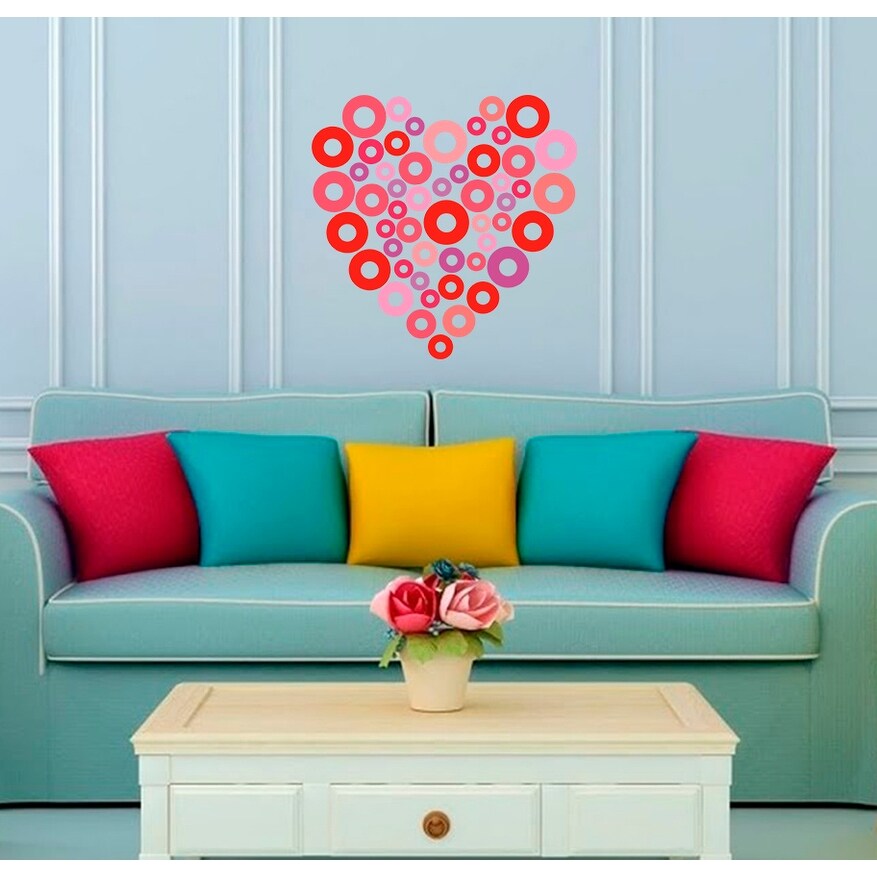 Heart Circles Wall Decal, Heart Circles Wall sticker, Heart-image