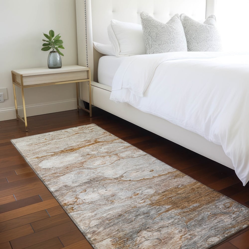 Machine Washable Indoor/ Outdoor Chantille Modern Abstract Rug