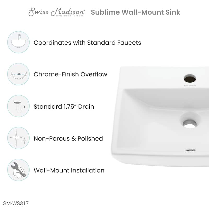 Sublime Compact Ceramic Wall Hung Sink