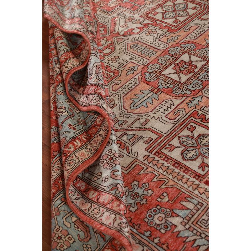 Vegetable Dye Heriz Serapi Oriental Large Rug Handmade Wool Carpet - 10'2"x 14'1"