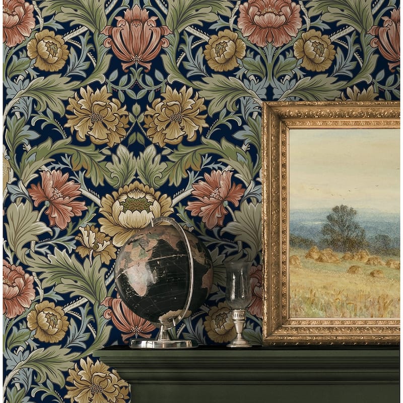 Harry & Grace Acanthus Floral Cameo Peel and Stick Wallpaper