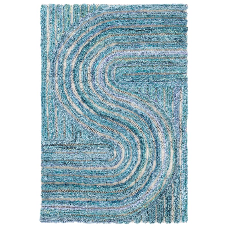 SAFAVIEH Handmade Southampton Catena Abstract Wool Rug - 2' x 3' - Blue - Rectangle