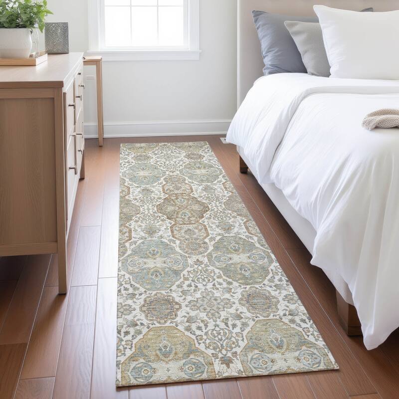 Machine Washable Indoor/ Outdoor Traditional Tracey Chantille Rug