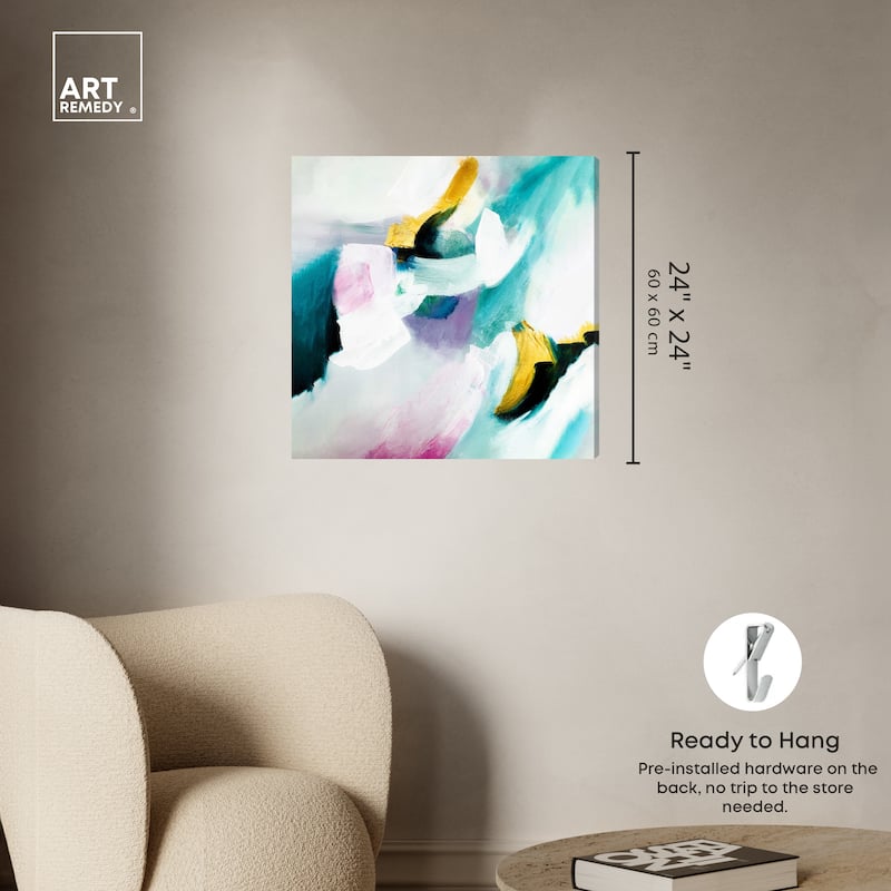 Art Remedy Still Violas Ii Gallery Wrapped Blue Abstract 1 Piece Canvas Wall Art