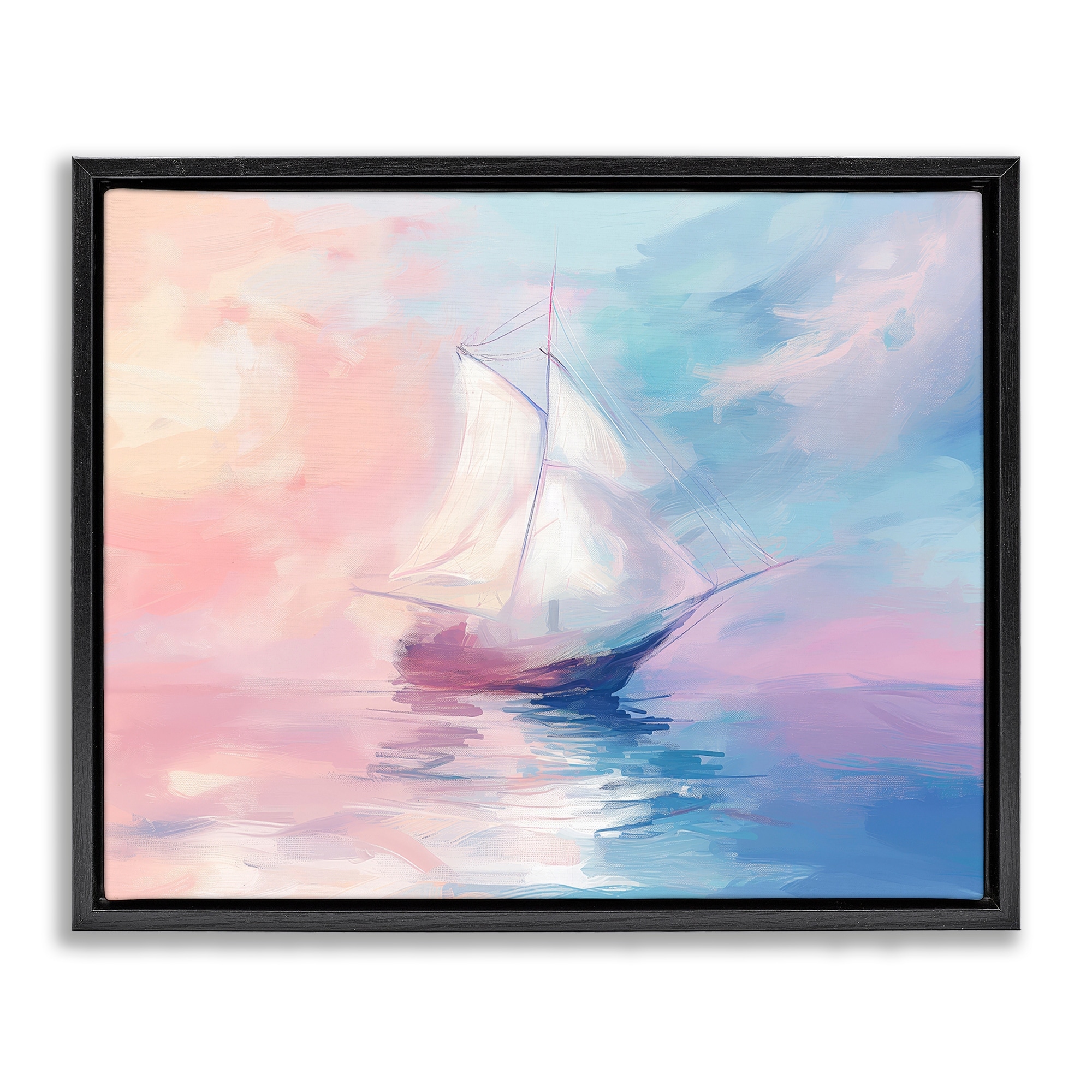 Stupell Soft Pastel Sea Vessel Framed Floater Canvas Wall Art Design By Arlington Prints