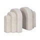 preview thumbnail 9 of 12, Modern Layered Arched Bookends - Home Desk Decor - Set of 2, 6", White - 6.0"