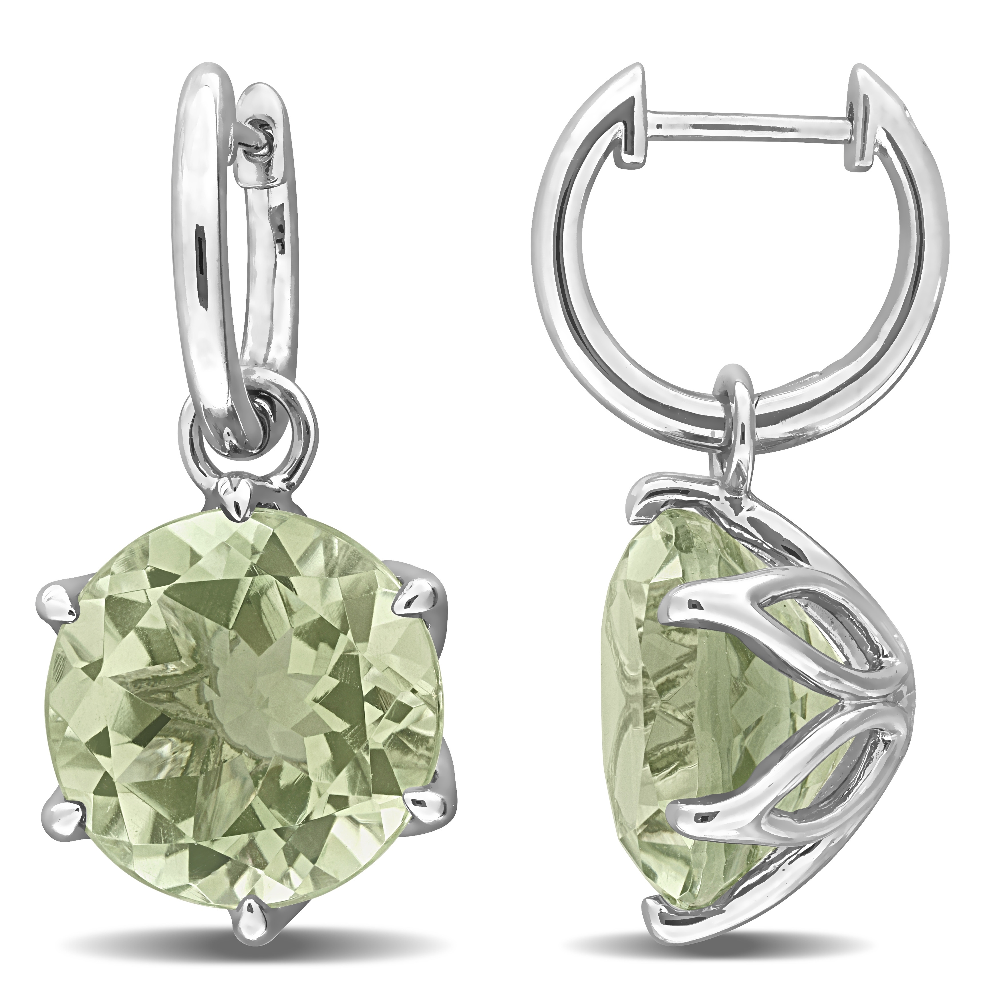 Miadora Green Quartz Drop Earrings in Sterling Silver