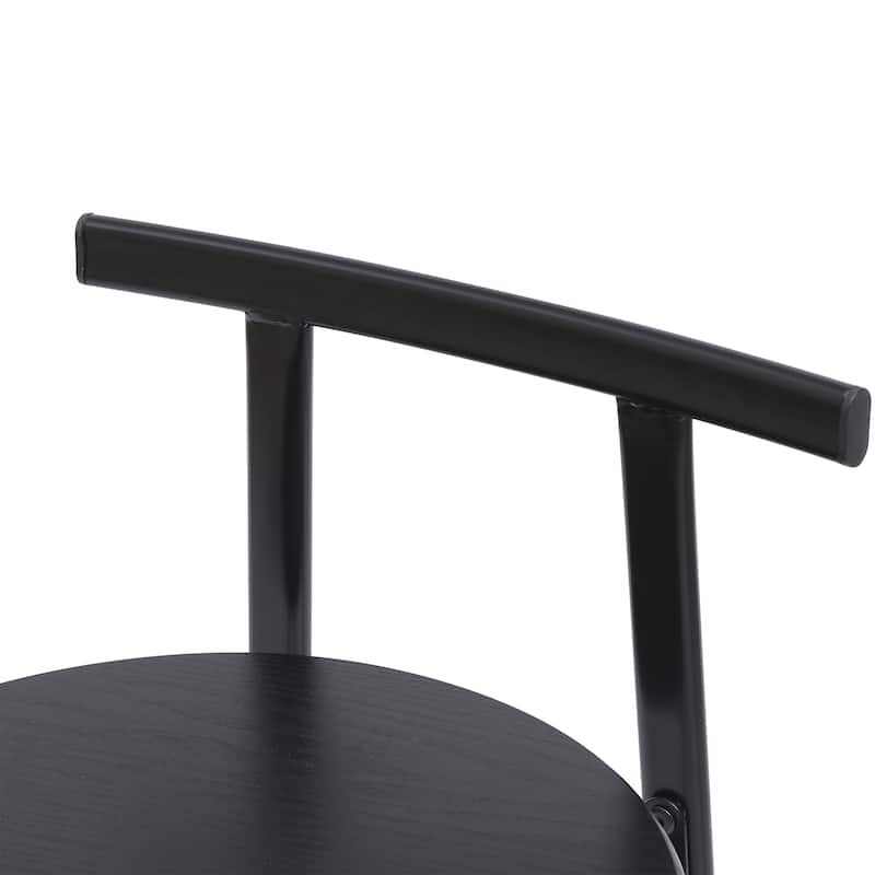 27''H Barstool Set of 3 Wooden Round Bar Stools with Footrest, Easy Assembly, for Dining Room, Kitchen