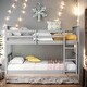 preview thumbnail 1 of 24, Classic Traditional Style Twin over Twin Bunk Bed with Ladder Grey