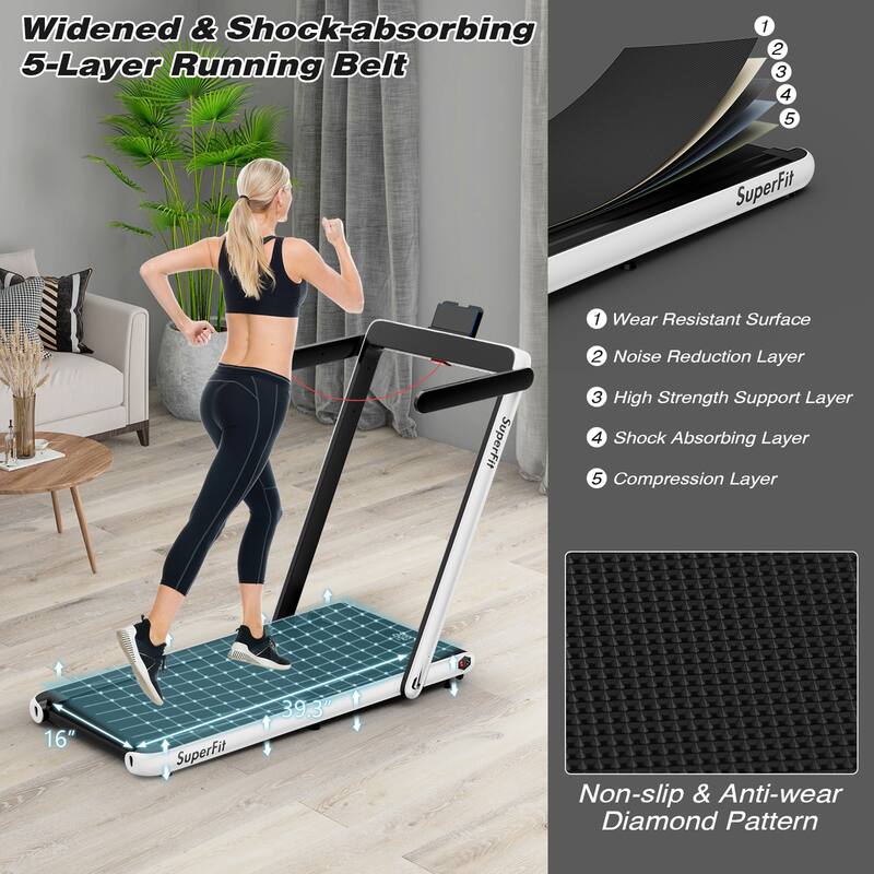 Gymax Motorized Treadmill Folding Under Desk Electric Treadmill - 49'' x 27'' x 42''