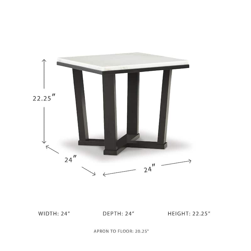 Signature Design by Ashley Fostead White / Dark Brown Square End Table - 24"W x 24"D x 22"H