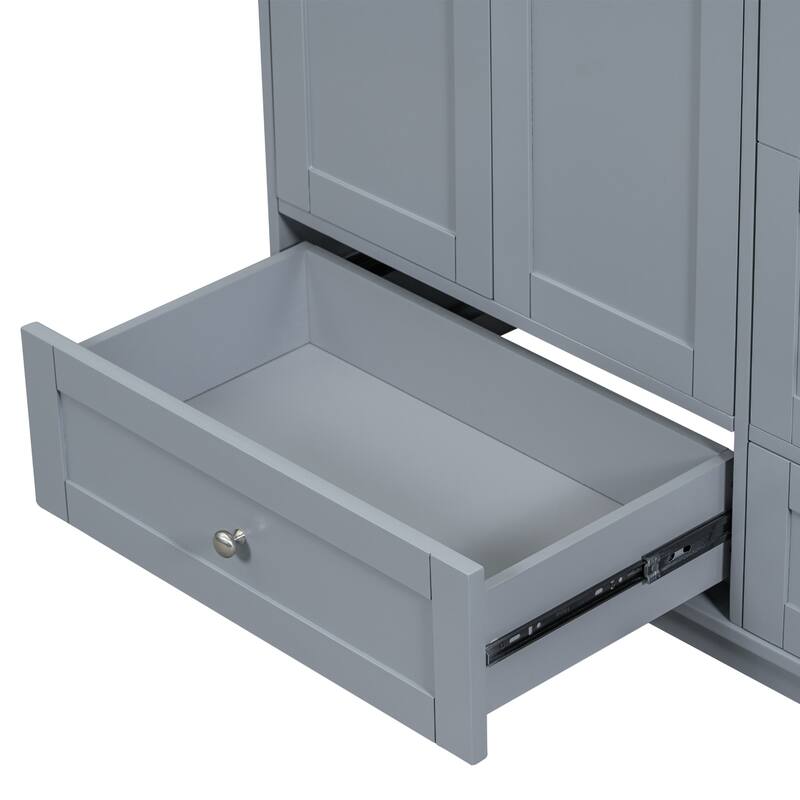 (Cabinet Only) Bathroom Vanity Base Cabinet with 2 Doors & 3 Drawers