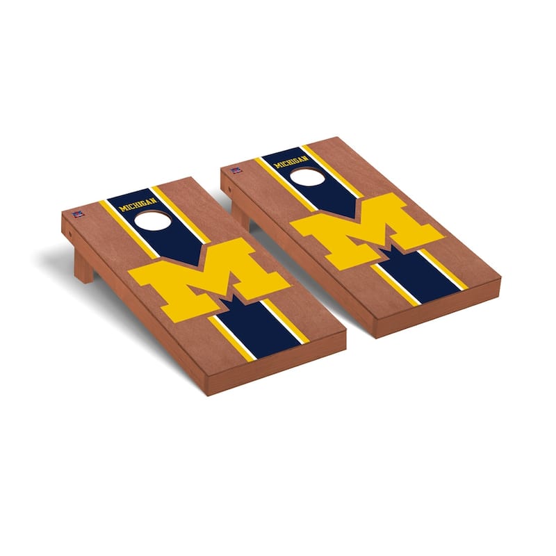 Michigan Wolverines Rosewood Cornhole Board Set