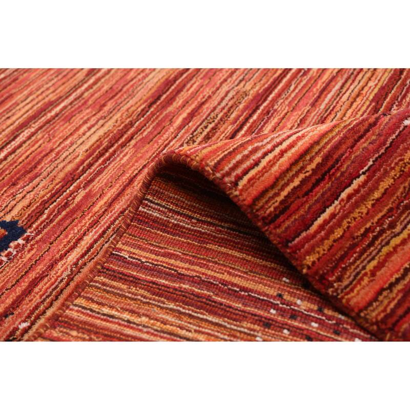 ECARPETGALLERY Hand Loomed Kashkuli Gabbeh Dark Copper Wool Rug - 4'11 x 7'11