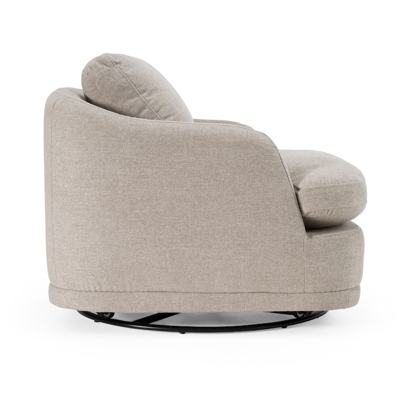 Divani Casa Chantry Modern Grey Sand Fabric Swivel Accent Chair