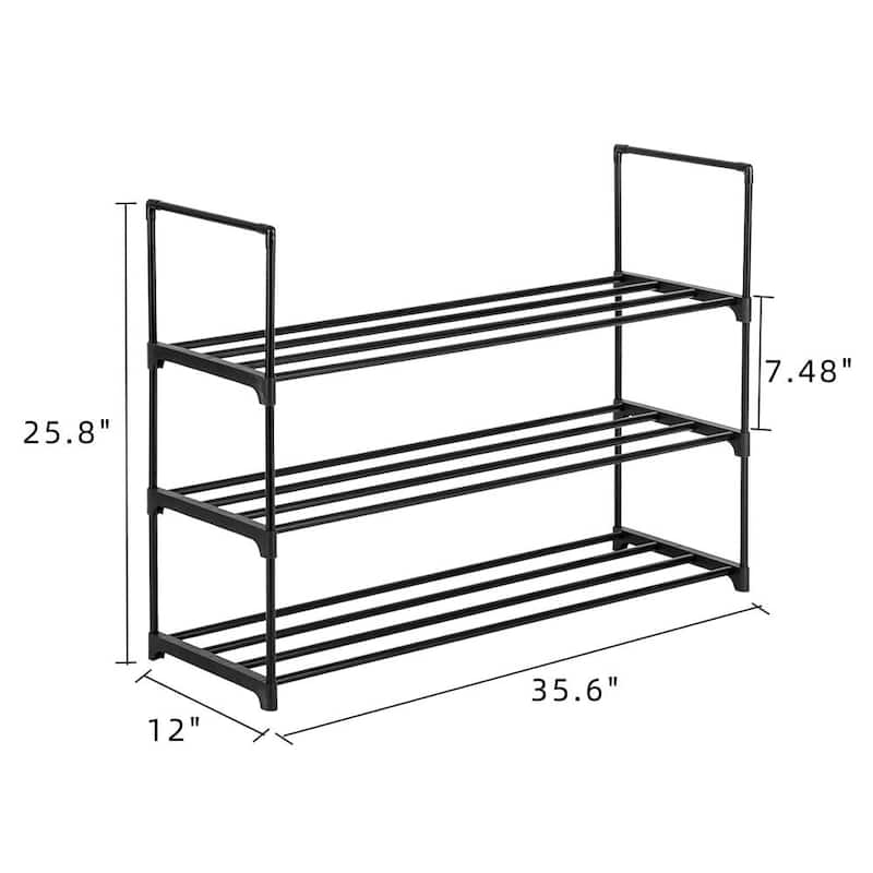 3 Tiers Shoe Rack Shoe Tower Shelf Storage Organizer