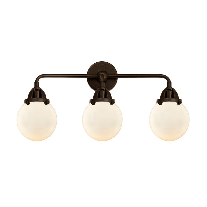 Innovations Lighting 288-3W-10-24 Beacon Vanity Beacon 3 Light 24" - Oil Rubbed Bronze / Matte White