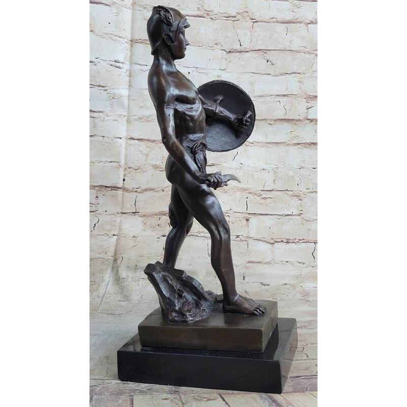 Spartacus Roman Hoplomachus Gladiator Bronze Metal Statue Sculpture Figure 14 Inches X 18 Inches