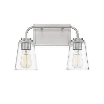 Albert Home Two Light Bath Bar Brushed Nickel - Exact Size