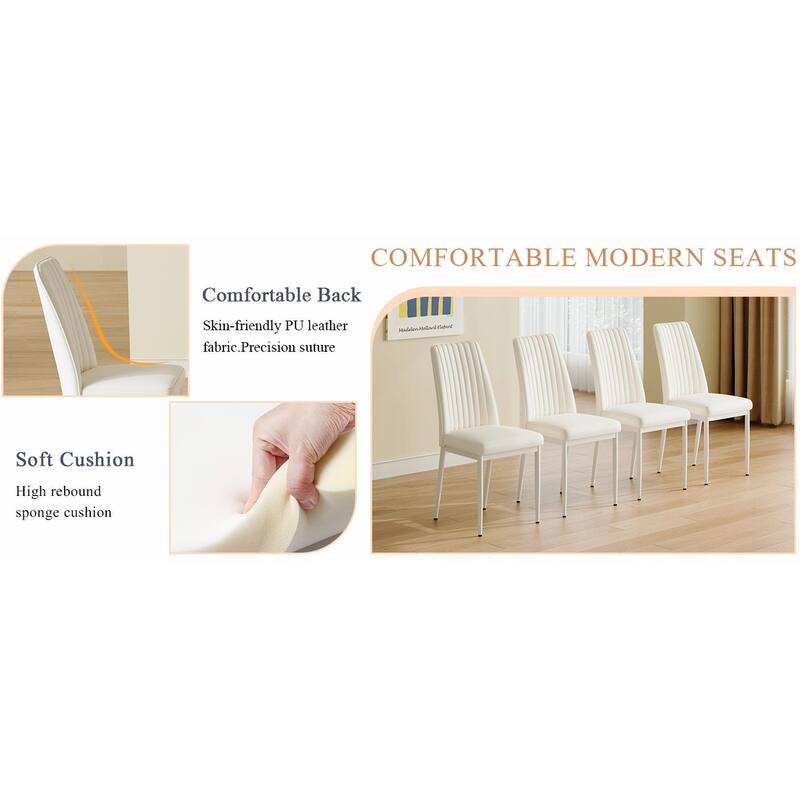 PU Leather Dining Chairs - Waterproof, Modern Design, Easy Clean
