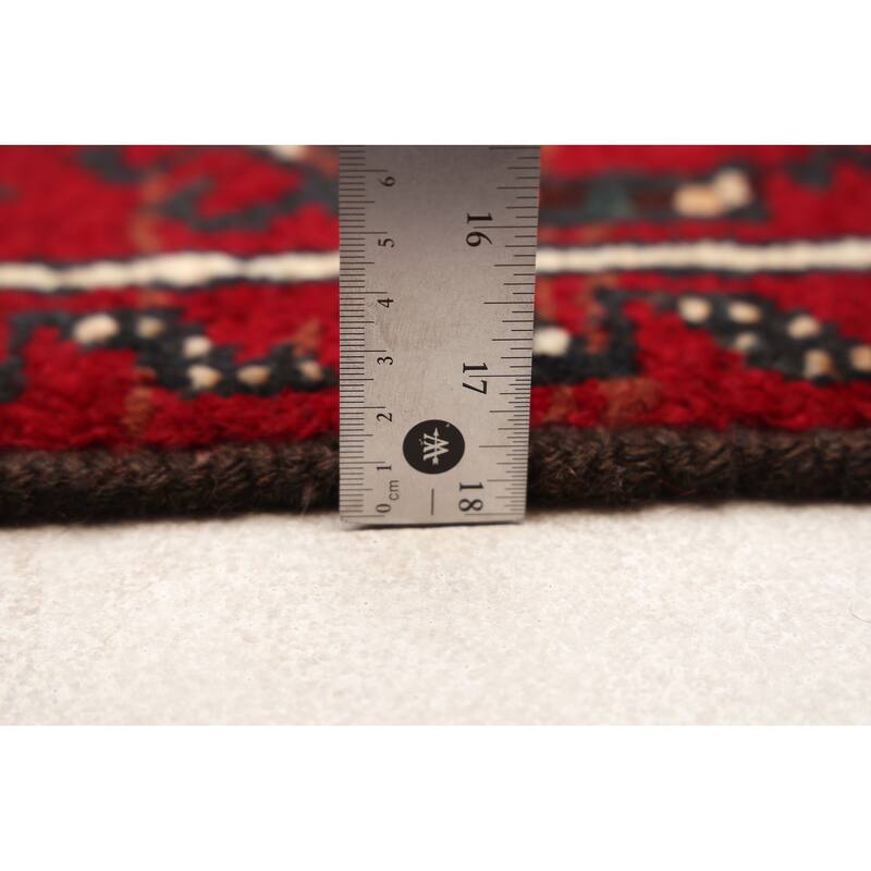 ECARPETGALLERY Hand-knotted Baluch Ivory, Red Wool Rug - 3'1 x 6'5